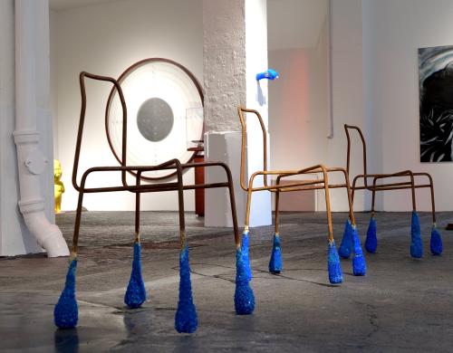 Asymmetric History, chair, acrylic, crystal, dimension variable, 2019