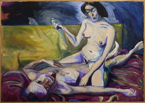 Smrt Marata, acrylic on canvas, 70×100 cm, 1998